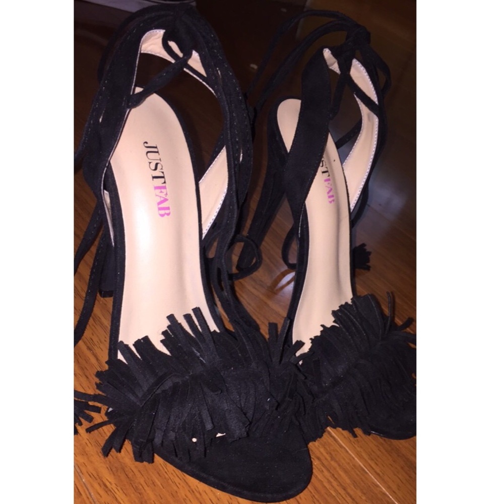 JustFab Fringe Heels
